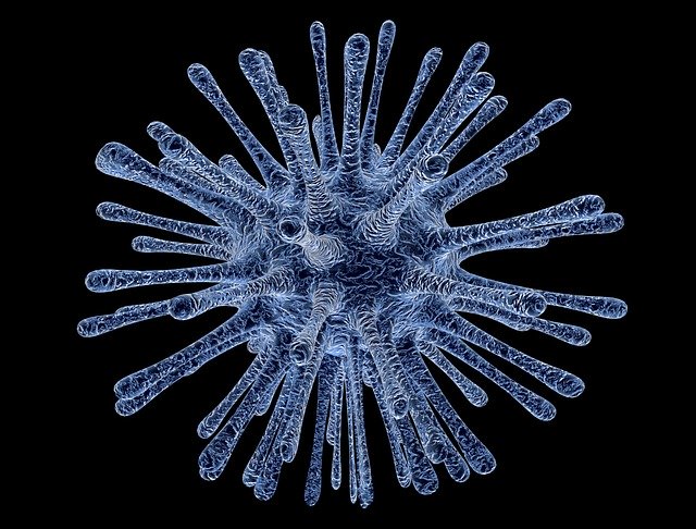 virus de couleur bleue